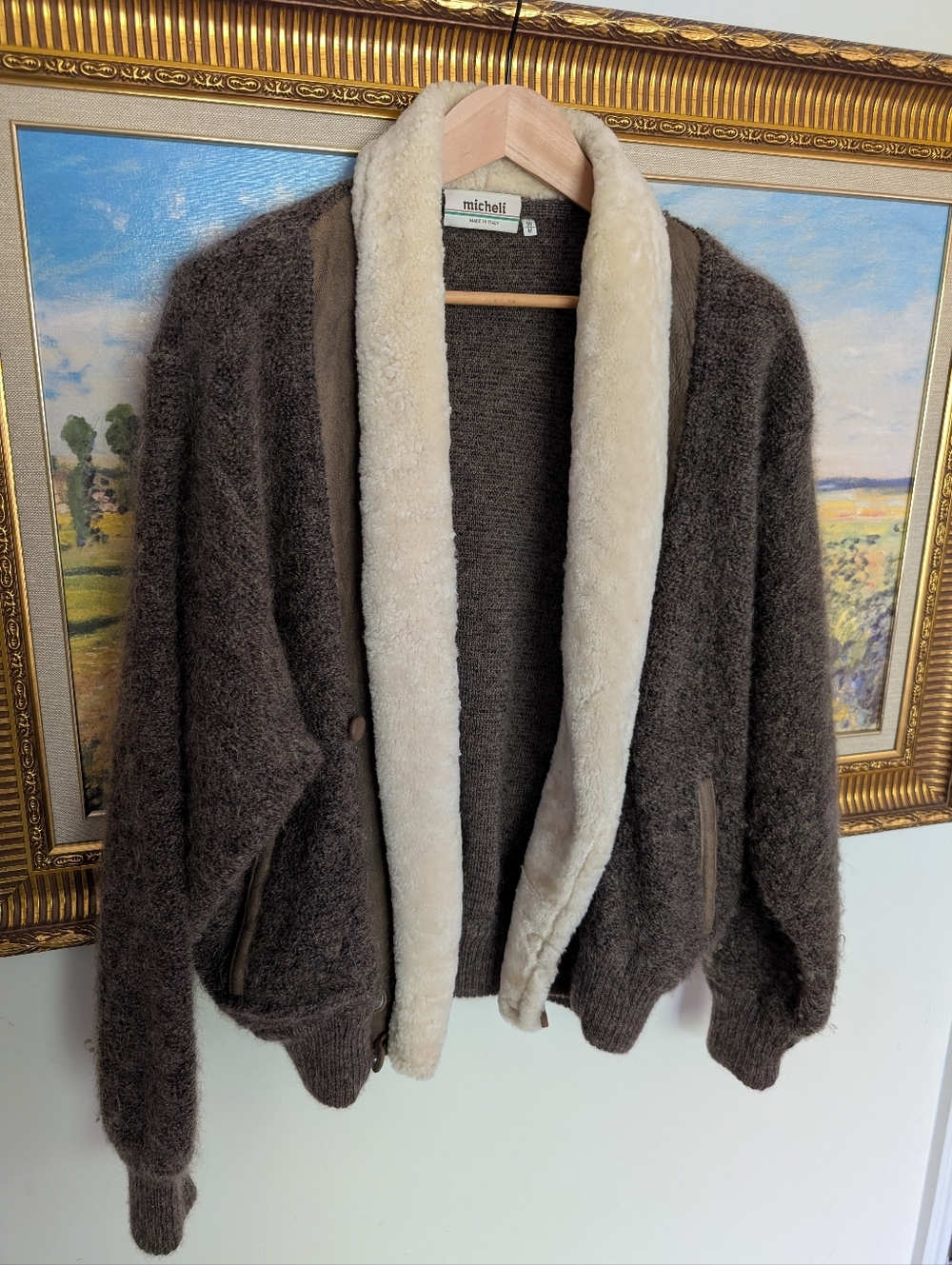 Micheli Boiled Wool Leather Bomber Size 50